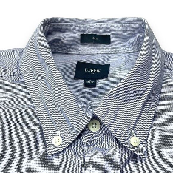 J. Crew Shirt Mens Small S Blue Slim Long Sleeve Button Down Collar Shirt - Picture 8 of 12